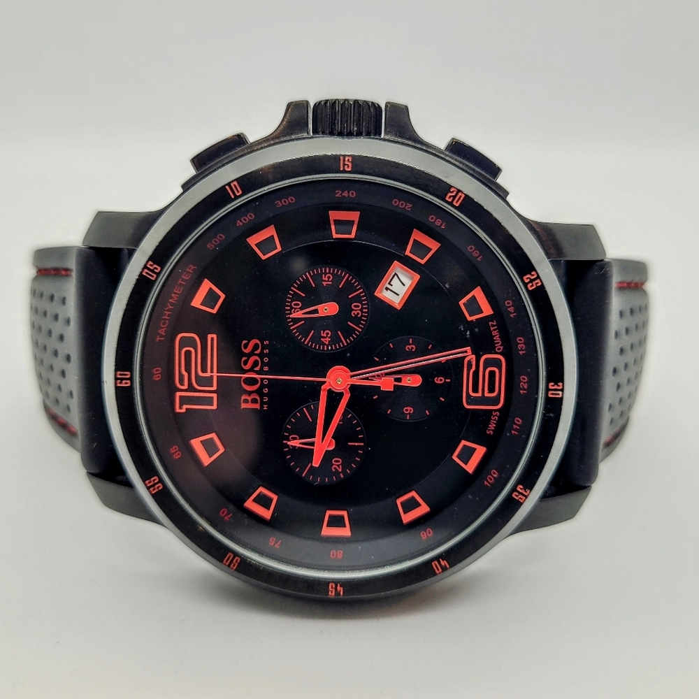 Hugo Boss Black Collection Chronograph Black Dial Black Silicone Men's Watch